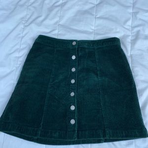 emerald green corduroy skirt